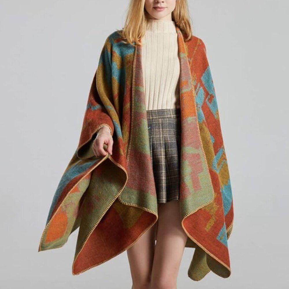 Shawl Winter Front Poncho